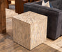 Alexandria 20" Modern Side Table with Bone and Horn Inlay - World Interiors