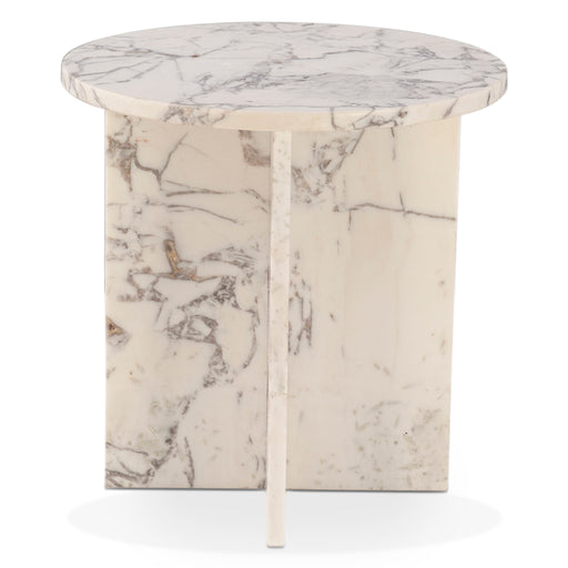 Giza 20" Modern Side Table in Alabaster Marble - World Interiors