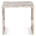 Giza 20" U-Shaped Modern Side Table in Alabaster Marble - World Interiors