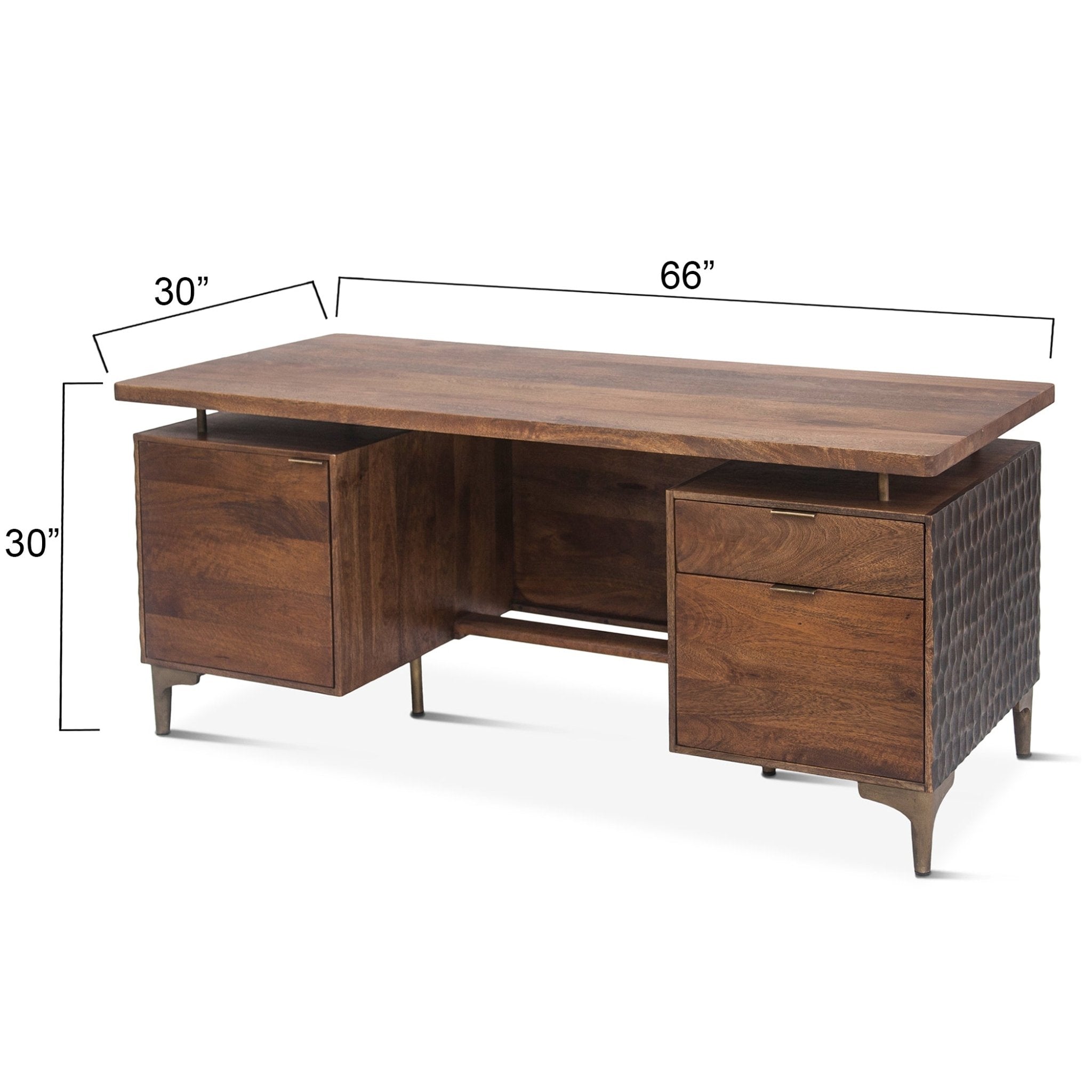 Vallarta 66 - Inch Two Tone Mango Wood Desk - World Interiors