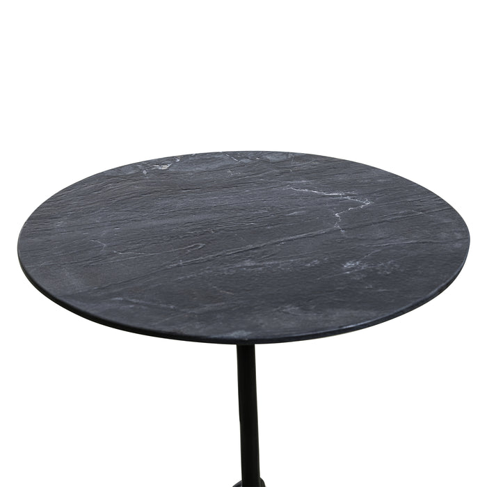 Glacier 18" Accent Table with Lava Marble - World Interiors