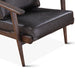 Robert Modern Black Leather Arm Chair - World Interiors
