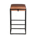 Melbourne Cognac Leather Backless Counter Stool - World Interiors