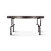 Rustic Revival Industrial Wagon Wheel Coffee Table with Marble Inlay - World Interiors
