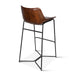 Brisben Modern Open Back Hand Washed Leather Counterstool - World Interiors