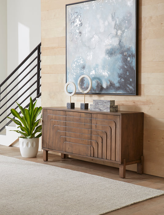 Dellio Solid Mango Wood Sideboard in Acorn Brown - World Interiors