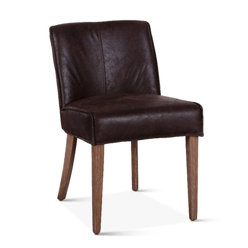 Avery Casual Leather Dining Chair in Cocoa Brown - World Interiors