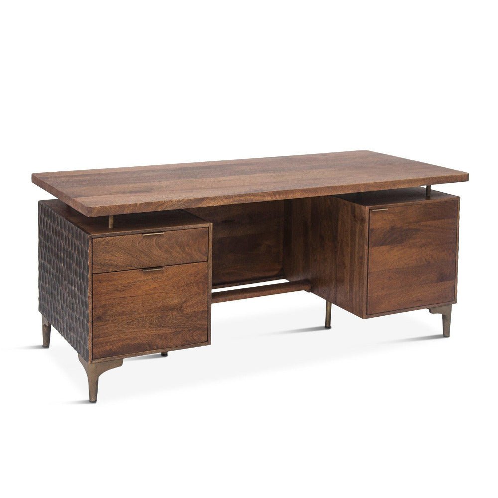 Vallarta 66 - Inch Two Tone Mango Wood Desk - World Interiors