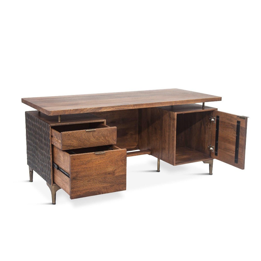 Vallarta 66 - Inch Two Tone Mango Wood Desk - World Interiors