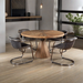 Rustic Revival Natural Teak Wood Dining Table with Black Marble - World Interiors
