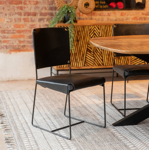 Melbourne Industrial Modern Leather Dining Chair - World Interiors