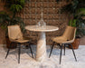Giza 30" Round Dining Table in Brown Toronto Marble - World Interiors