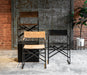 Lund Buffalo Leather and Iron Director Dining Chair in Brown - World Interiors