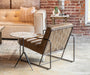 Portland Modern Grey Leather Accent Chair - World Interiors