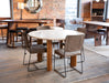 Madrid Marble Round Dining Table with Reclaimed Teak Legs - World Interiors