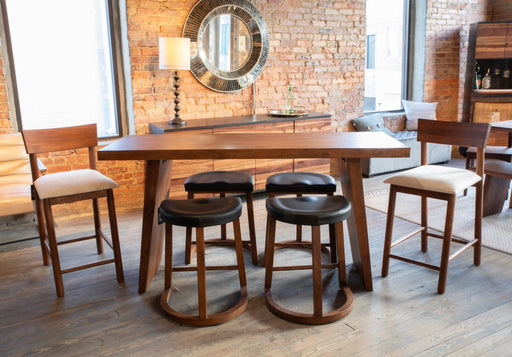 Hampton Modern Upholstered Counter Chair in Walnut - World Interiors