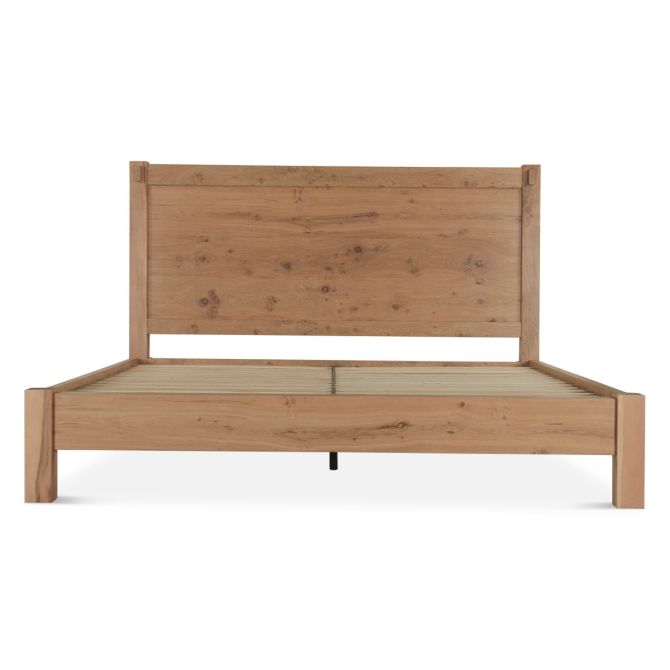 Alpine Modern Queen Platform Bed in Distressed Oak - World Interiors