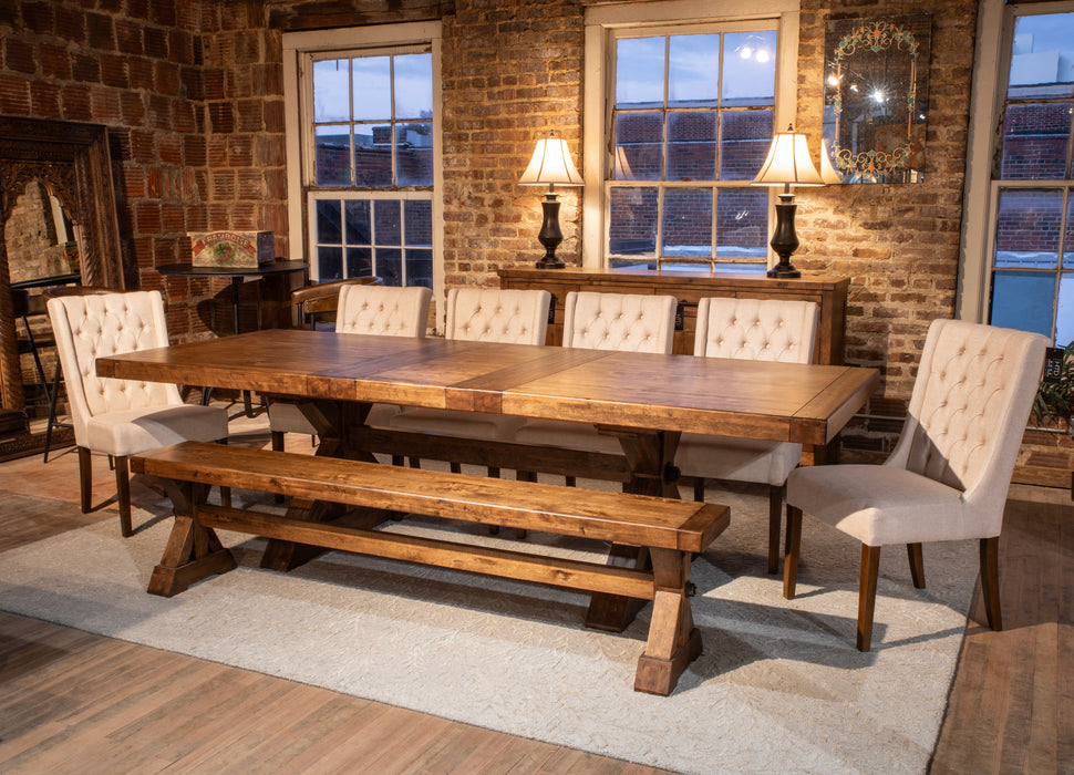 Aspen 82" Birch Wood Rustic Dining Bench - World Interiors