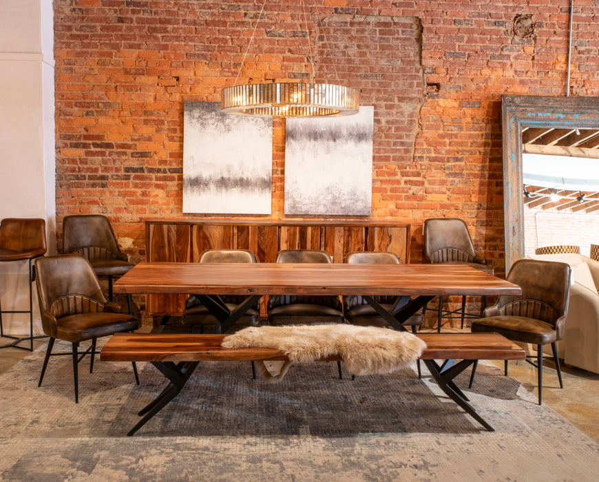 Rosewood 94" Live Edge Dining Table in Natural Sheesham - World Interiors