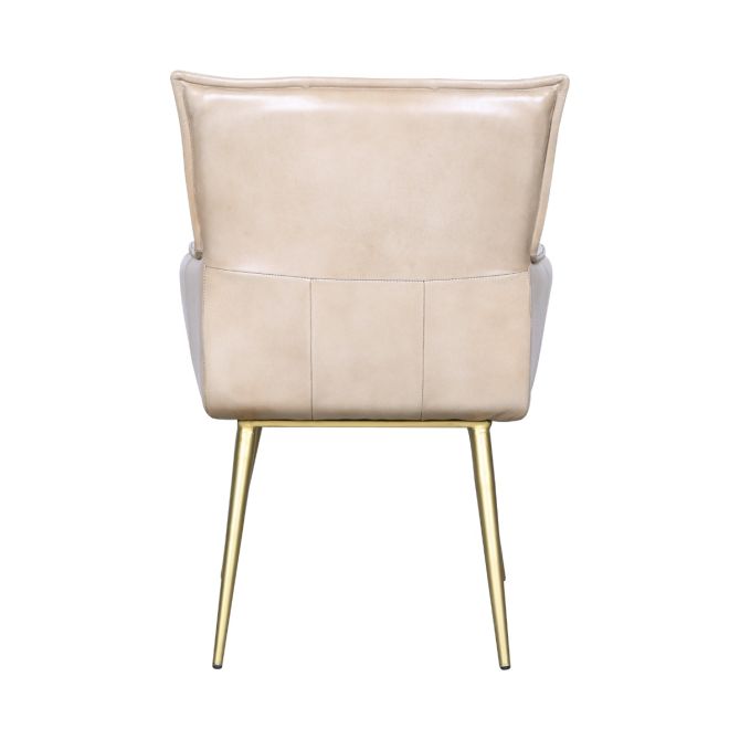 Brisben 23" Armchair in Antique Ivory Leather - World Interiors