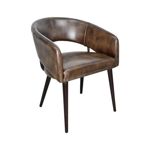 Brisben 23" Dining Chair in Antique Whiskey Leather - World Interiors