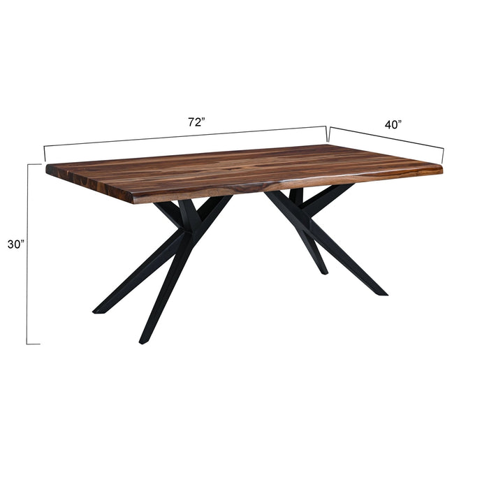 Rosewood 72" Live Edge Dining Table in Natural Sheesham - World Interiors