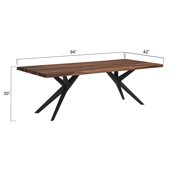 Rosewood 94" Live Edge Dining Table in Natural Sheesham - World Interiors