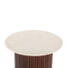 Positano 22" Mango Wood and White Marble Side Table - World Interiors
