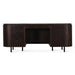 Athens 72" Aged Mahogany Office Desk with Travertine Top - World Interiors