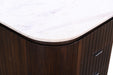 Athens 72" Aged Mahogany Office Desk with Travertine Top - World Interiors