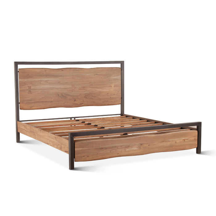Glenwood Modern Smoked Acacia Queen Bed