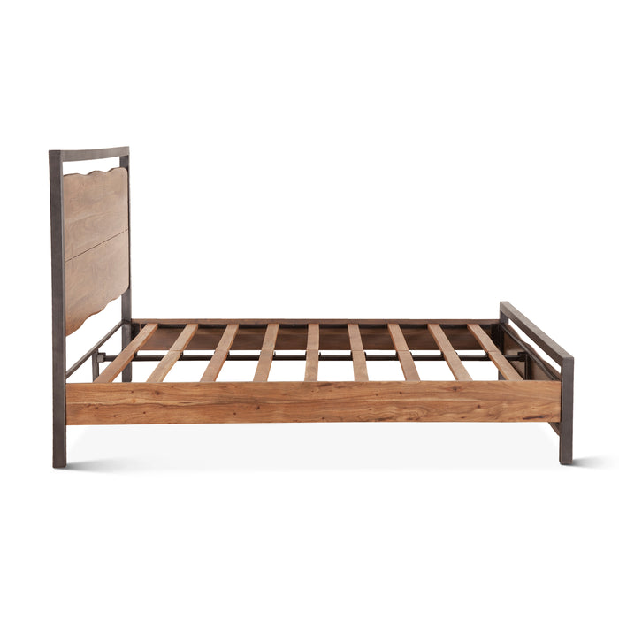 Glenwood Modern Smoked Acacia Queen Bed
