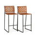 San Antonio Cognac Leather and Iron Bar Chair - World Interiors
