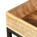 San Antonio 12" Mango Wood, Iron, and Cognac Leather Side Table - World Interiors