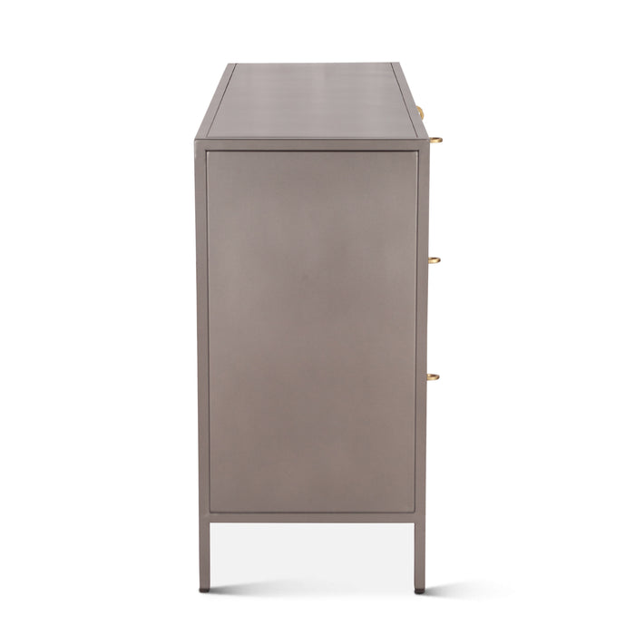 Cleveland 55" Industrial Gunmetal and Brass Sideboard - World Interiors