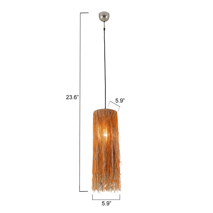 Bali Orange Glass Bead Pendant