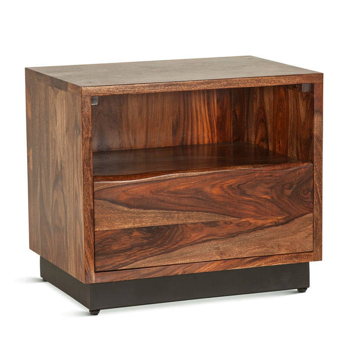 Elliston Modern Sheesham Wood Nightstand - World Interiors