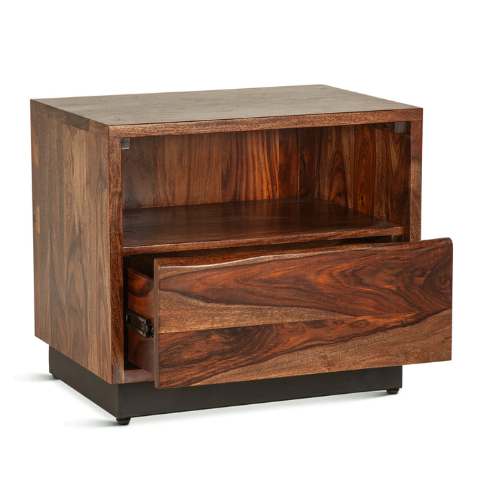 Elliston Modern Sheesham Wood Nightstand - World Interiors