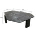 Harbor 54" Hexagonal Lava Marble Coffee Table in Dark Walnut - World Interiors