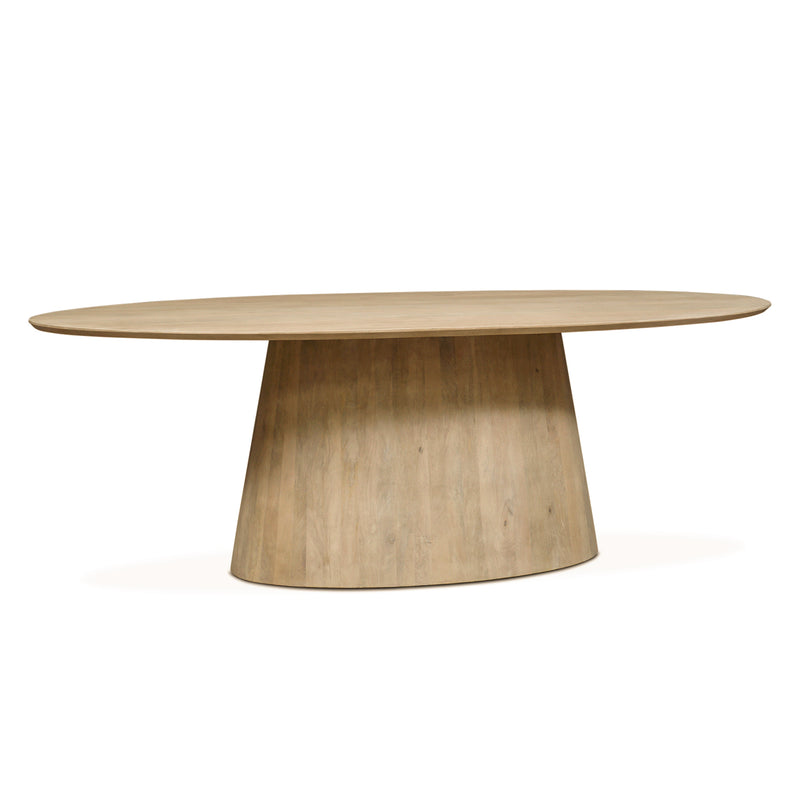 Calabasas 86" Modern Oval Dining Table in Natural White - World Interiors