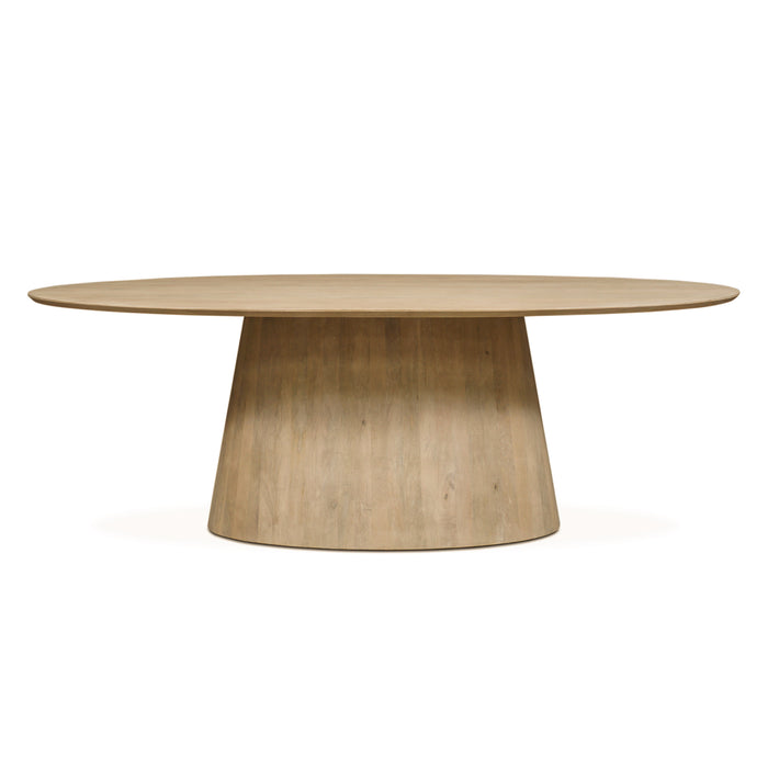 Calabasas 86" Modern Oval Dining Table in Natural White - World Interiors