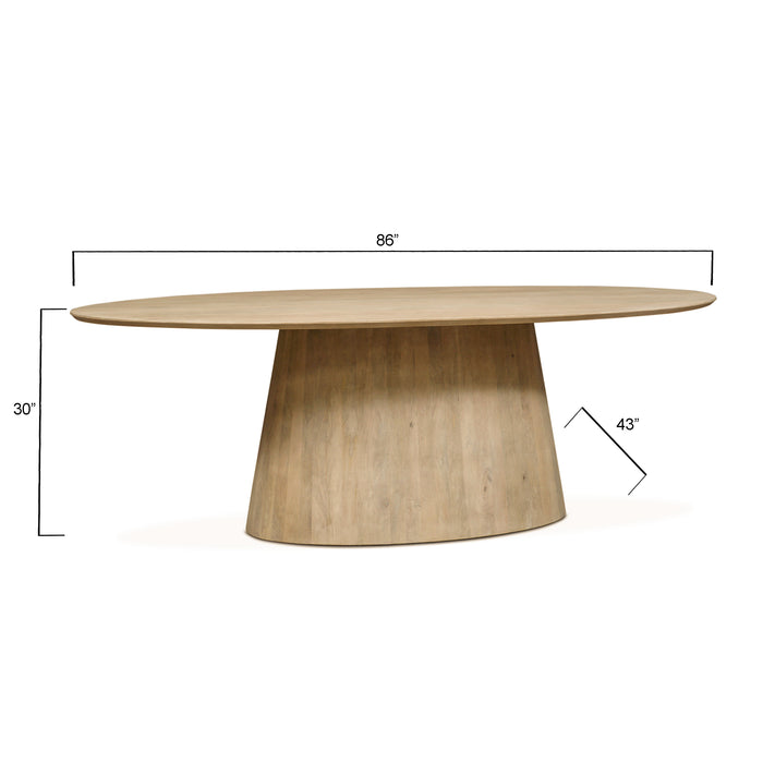 Calabasas 86" Modern Oval Dining Table in Natural White