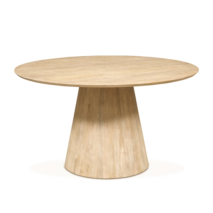Calabasas 54" Modern Round Dining Table in Natural White - World Interiors