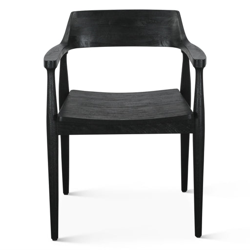 Oxford Mango Wood Dining Chair in Matte Black - World Interiors