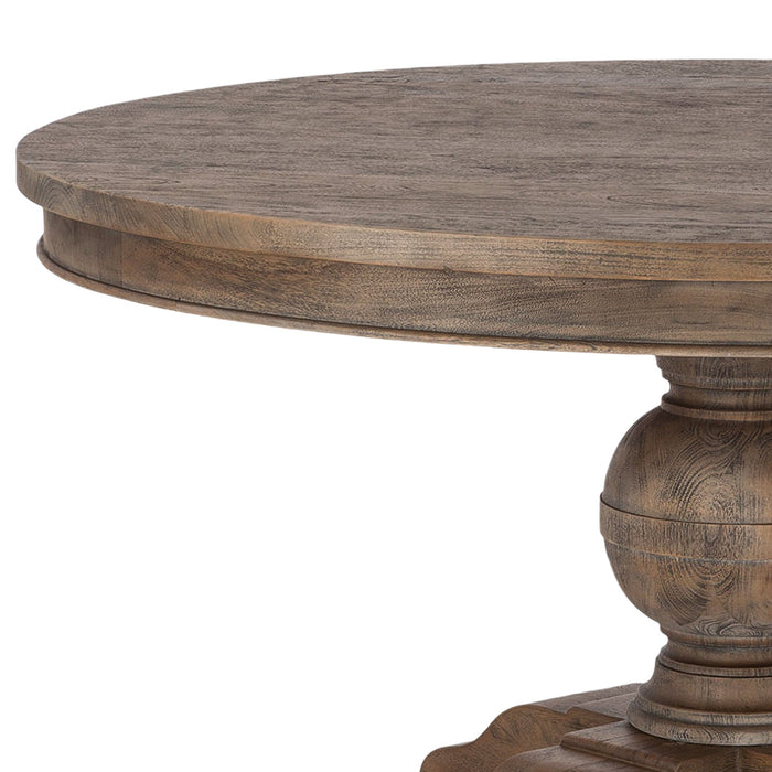 Chatham Downs 60" Round Weathered Teak Dining Table