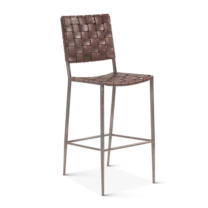 Lund 17" Buffalo Leather and Iron Bar Chair - World Interiors