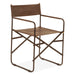 Lund Buffalo Leather and Iron Director Dining Chair in Brown - World Interiors