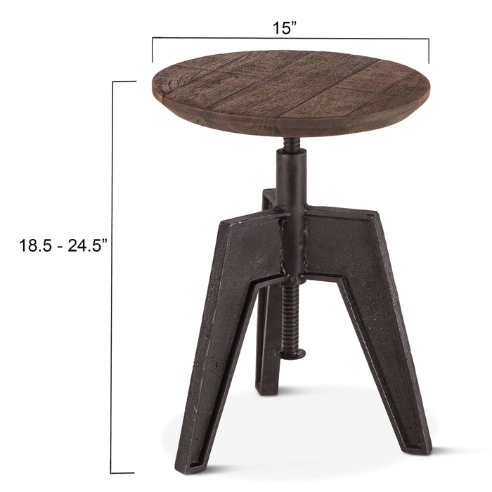 Dakota Adjustable Mango Wood Barstool - World Interiors