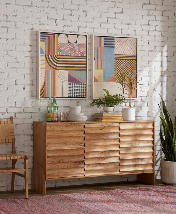 Catalina 59" Modern Sideboard with Natural Acacia Wood - World Interiors