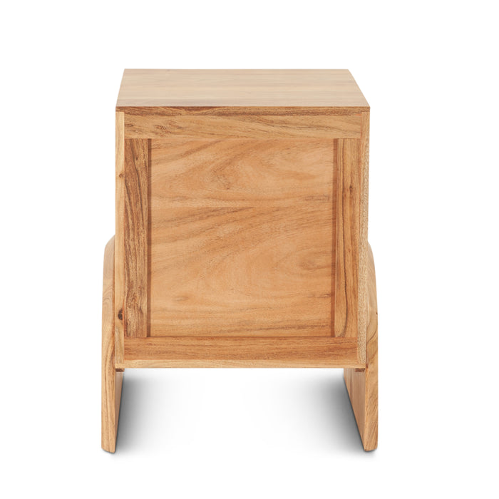 Catania 19" Side Table with Drawer Natural Acacia - World Interiors